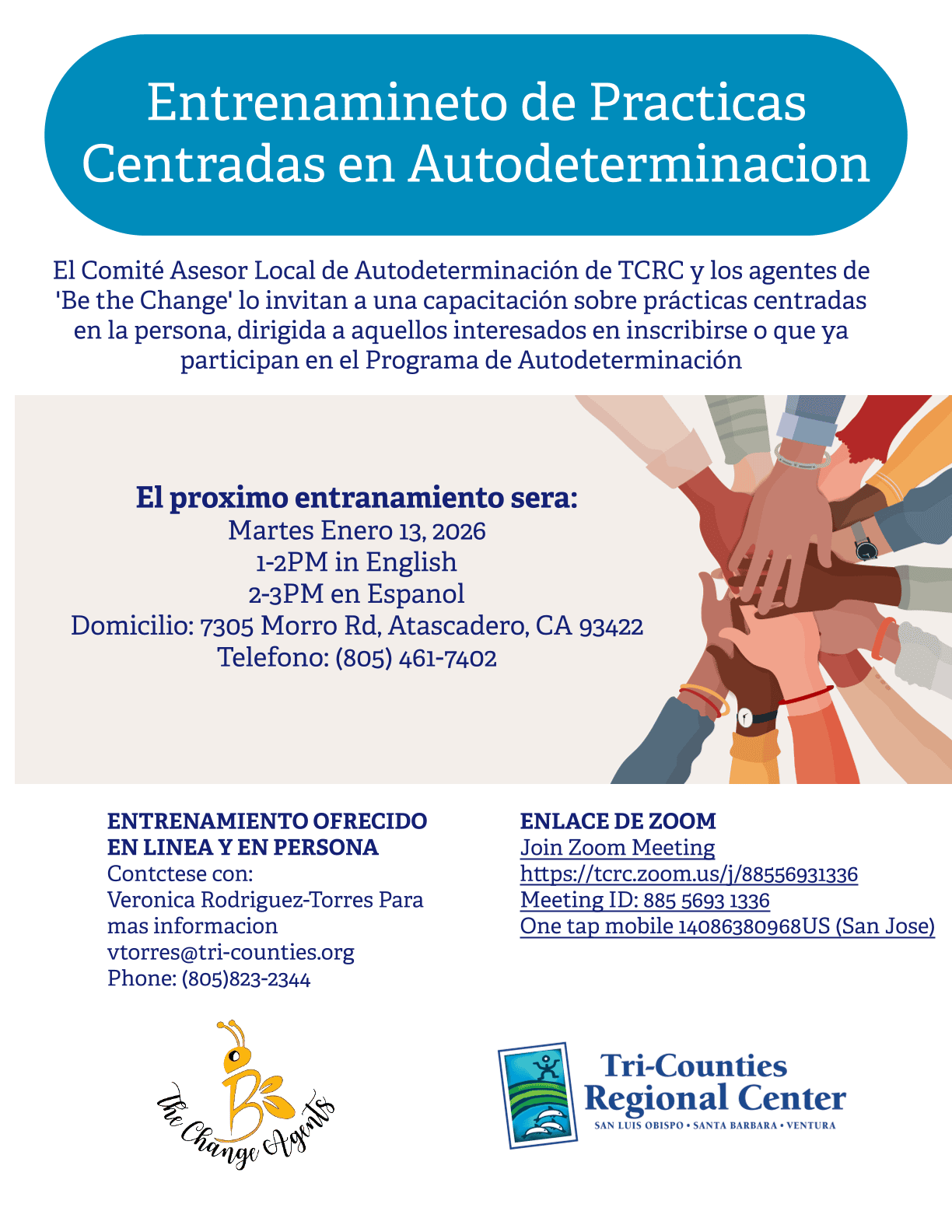 Person Centered Practices for Self-Determination training flyer (Español)