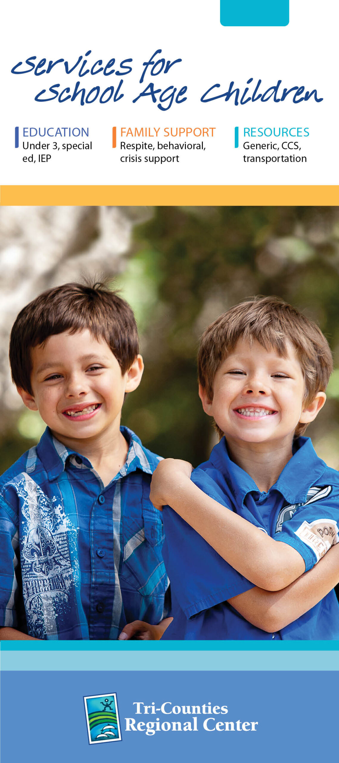 TCRC Brochure Cover - Services for School Age Children