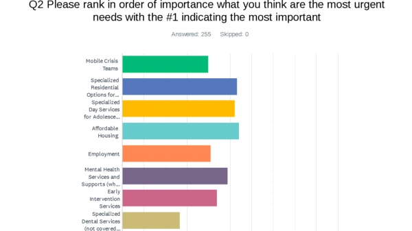 Results for needs in order of importance