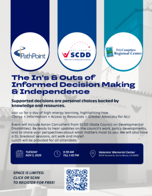 Flier for Informed Decision Making conference in Santa Maria at the Venterans' Memorial Center on November 3, 2026.